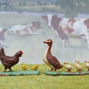 SOLD Herald Duck & Young/Hen & Chicks - Brown Paint!