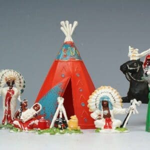 SOLD Speedwell/UNA Set of Camp-fire Indians & Mounted Chief #1