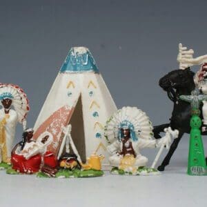 SOLD Speedwell/UNA Set of Camp-fire Indians & Mounted Chief #2