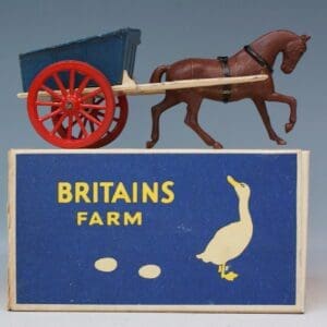 SOLD Britains Farm Cart with PLASTIC Horse - Boxed