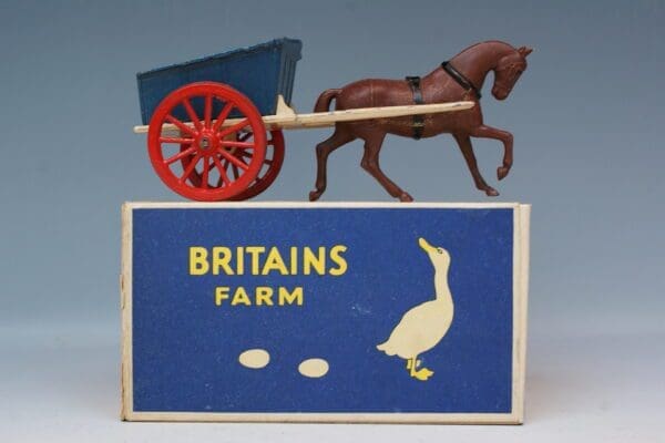 SOLD Britains Farm Cart with PLASTIC Horse - Boxed