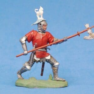 Swoppet C15th Knight with Pole-axe - RED Tunic