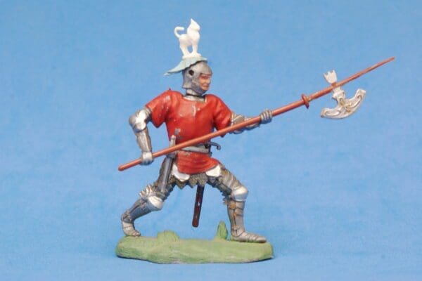 Swoppet C15th Knight with Pole-axe - RED Tunic