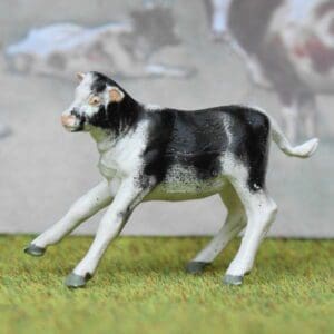 SOLD Herald Bull Calf Frisking (Black & White) Spray-painted