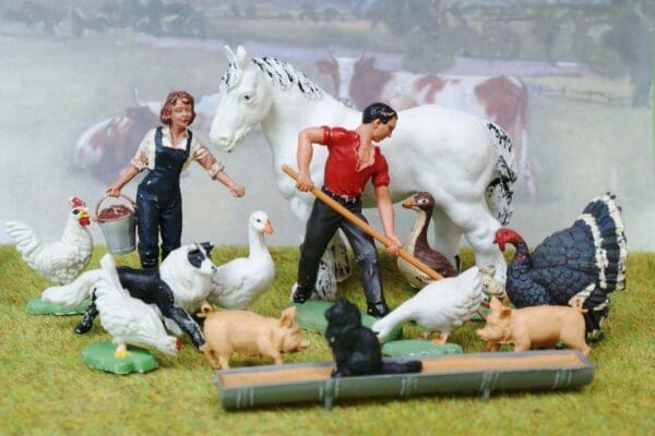 SOLD Herald Farm Labourer & Animals - Early Versions