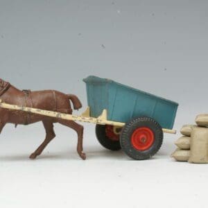 SOLD Britains Rubber-tyre Farm Cart with PLASTIC Horse