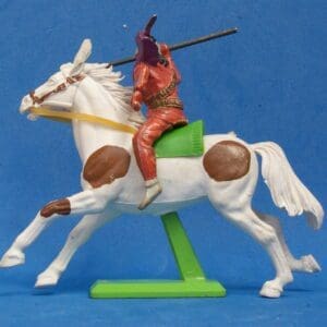 Deetail Mounted Apache on Galloping Pinto Horse