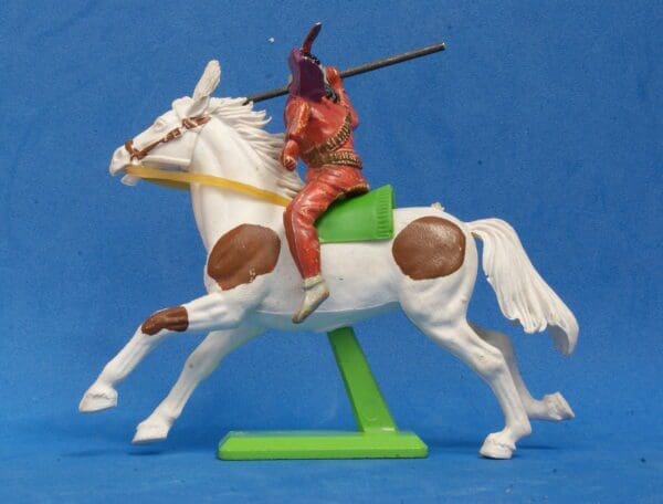 Deetail Mounted Apache on Galloping Pinto Horse