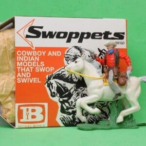 SOLD Swoppet Mounted Cowboy Firing Twin Guns - 2nd Series Horse
