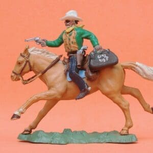 SOLD Swoppet Cowboy Mounted Bank Robber + REPRO Box #1
