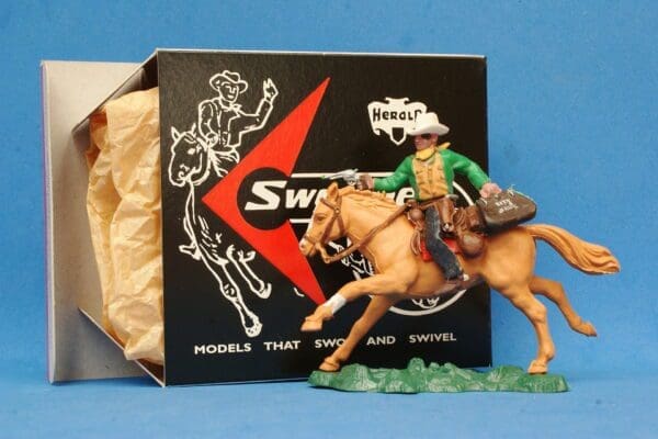 SOLD Swoppet Cowboy Mounted Bank Robber + REPRO Box #2