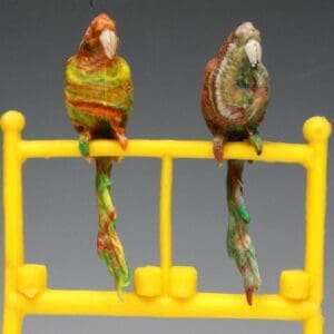 SOLD Taylor & Sons Parrots on Stand (Plastic 54mm scale)