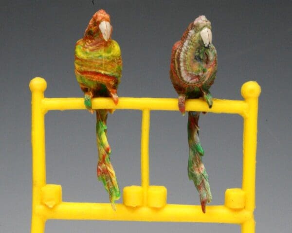 SOLD Taylor & Sons Parrots on Stand (Plastic 54mm scale)
