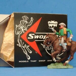 SOLD Swoppet Cowboy Firing Twin Guns Mounted + REPRO Box #1