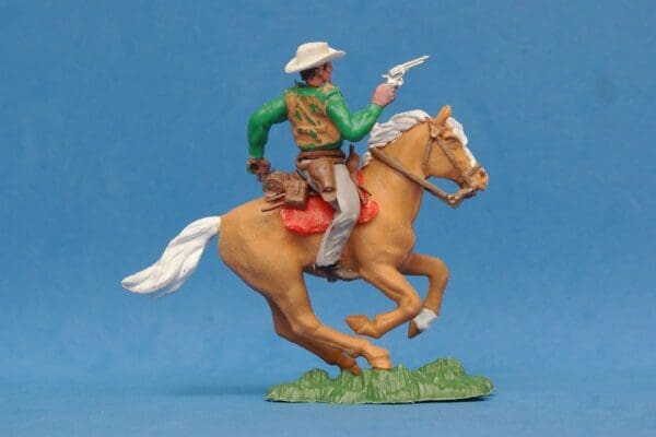 NEW! Swoppet Cowboy Firing Twin Guns Mounted + REPRO Box #2 - Image 3