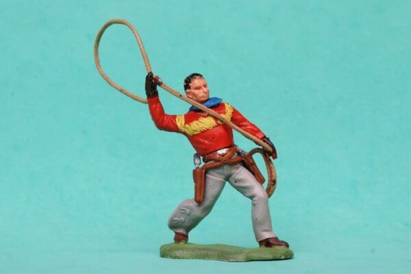 SOLD Herald Swoppet Cowboy Throwing Lasso RED Torso VNM!