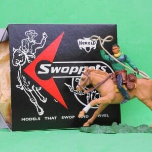 SOLD Swoppet Cowboy Throwing Lasso Mounted (GREEN Torso)