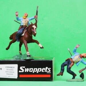 Swoppet Cowboy Wounded by Arrow - Mounted & On Foot