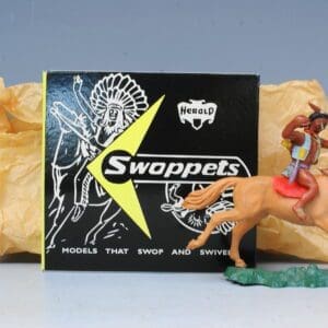 SOLD Herald Swoppet Indian Brave Firing Bow, Mounted