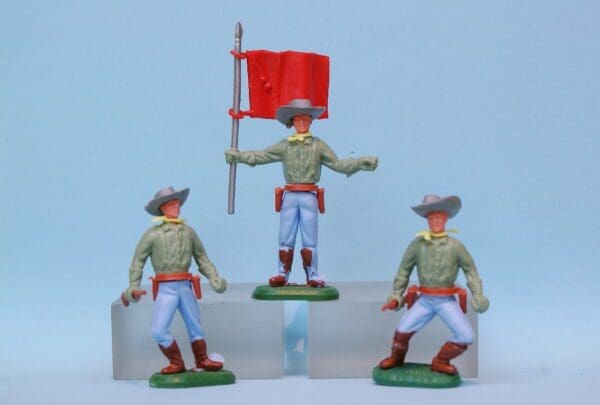 SOLD Charbens Swoppet-type Confederates with Standard Bearer
