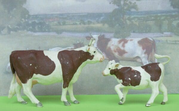 SOLD Herald Standing Cow & Calf (Ayshire Breed)
