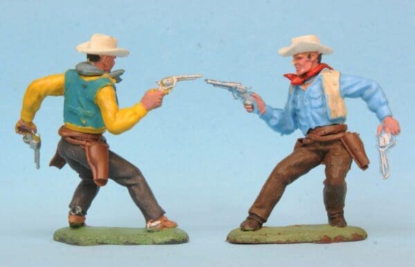 SOLD Herald Swoppet Two-Gun Cowboys - 1960's Pair