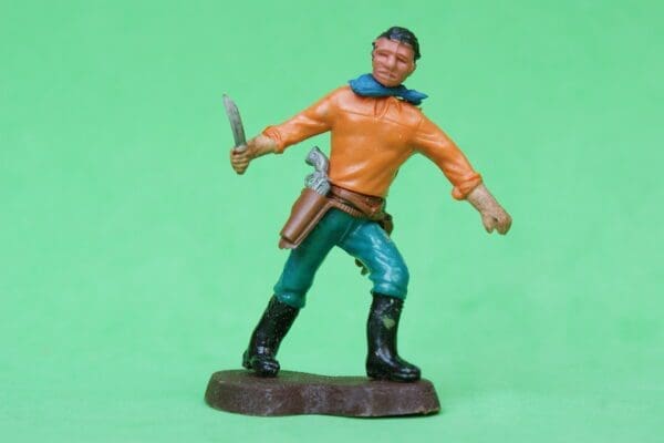 SOLD Swoppet 2nd Series Cowboy Knife-fighter - ORANGE Torso!