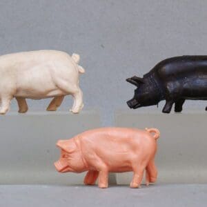 SOLD Trojan Farm Animals Black Pig - Timpo Copy