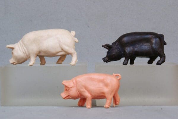 SOLD Trojan Farm Animals Black Pig - Timpo Copy