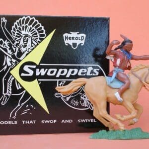 SOLD Herald Swoppet Indian Brave with Bow, Mounted