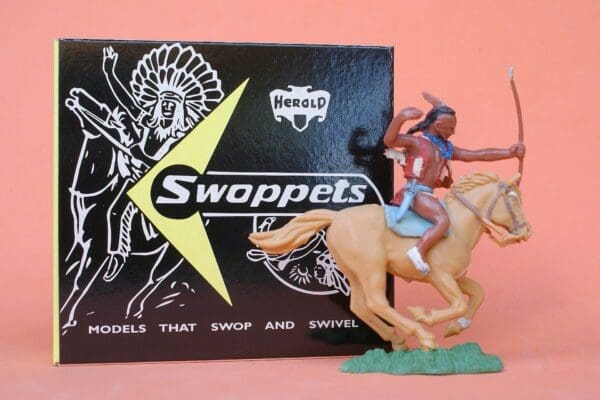 SOLD Herald Swoppet Indian Brave with Bow, Mounted