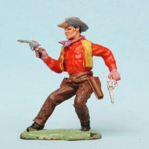 SOLD Herald Swoppet Two-Gun Cowboy - RED Torso