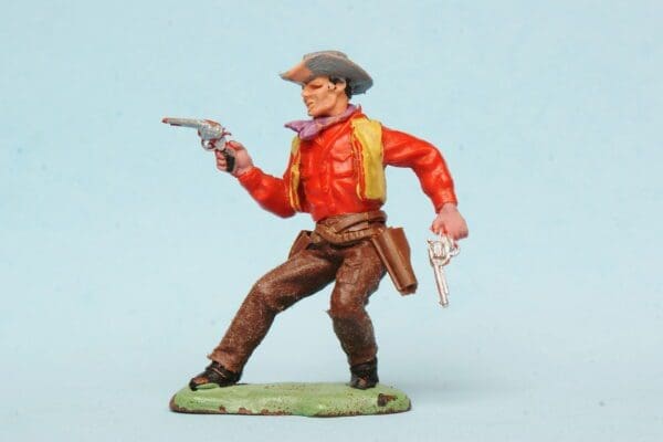 SOLD Herald Swoppet Two-Gun Cowboy - RED Torso