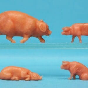 SOLD Hilco RARE Set Running Pig & Piglets, assorted poses