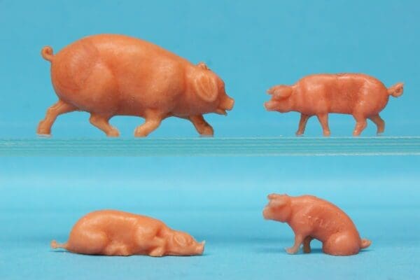 SOLD Hilco RARE Set Running Pig & Piglets, assorted poses