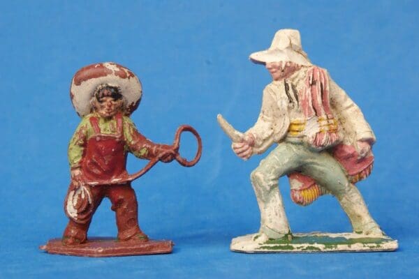 SOLD Lone Star Mexican with Knife & Western Boy with Rope
