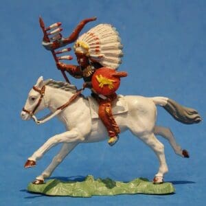 SOLD Herald Zang Mounted Indian Chief - SMOOTH White Horse