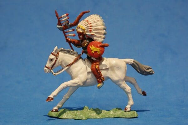 SOLD Herald Zang Mounted Indian Chief - SMOOTH White Horse