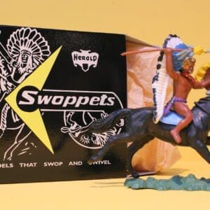 SOLD Herald Swoppet Indian Chief with Spear, Mounted