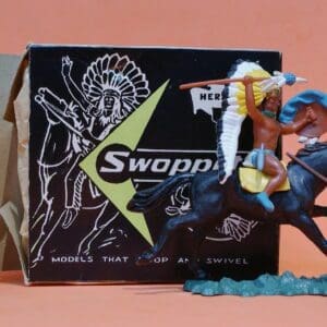 SOLD Swoppet Mounted Indian Chief with Spear - ORIGINAL Box