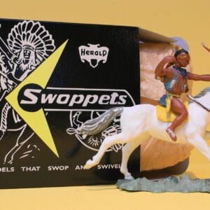 SOLD Herald Swoppet Indian Brave with Bow, Mounted
