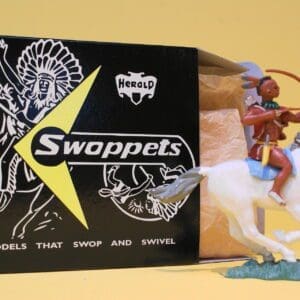 SOLD Herald Swoppet Indian with Bow and Arrow, Mounted