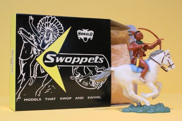 SOLD Herald Swoppet Indian with Bow and Arrow, Mounted