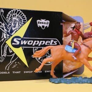 SOLD Herald Swoppet Indian Brave with Tomahawk Mounted