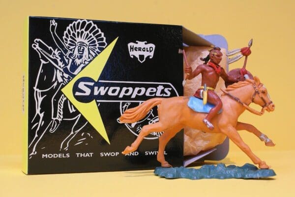 SOLD Herald Swoppet Indian Brave with Tomahawk Mounted