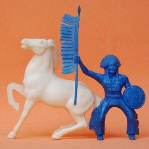 SOLD Poplar Plastic Mounted Indian Warrior - SCARCE!