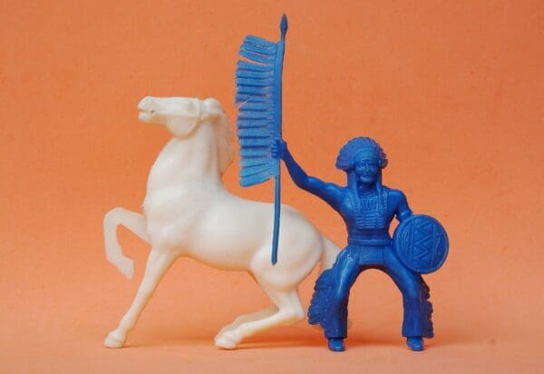 SOLD Poplar Plastic Mounted Indian Warrior - SCARCE!