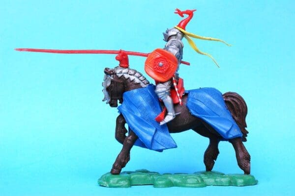 SOLD Swoppet C15th Mounted Knight Charging - Blue Blanket