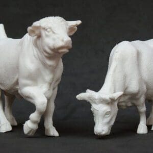 Britains Bull & Cow Feeding - UNPAINTED Lead Moulds