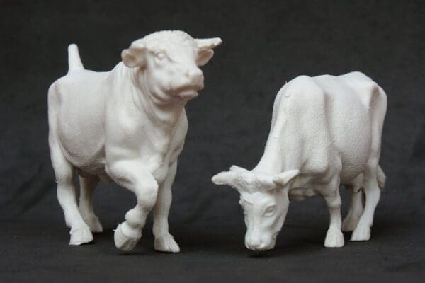 Britains Bull & Cow Feeding - UNPAINTED Lead Moulds